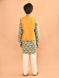 Ethnic Motif Printed Kurta Pajama Set with Jacket