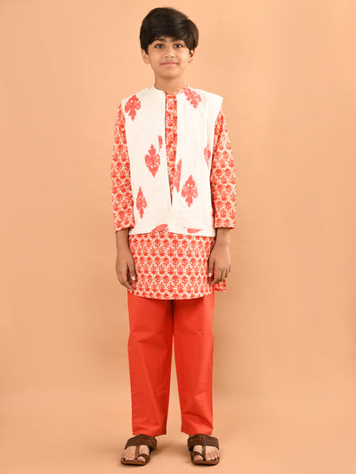 Ethnic Motifs Printed Kurta Pajama Set with Jacket
