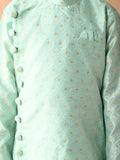 Embossed Button Down Straight Kurta Pajama Set