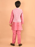 Solid Kurta Pajama Set with Embroidered Nehru Jacket