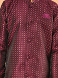 Embossed Button Down Straight Mandrain Collar Kurta Pajama Set