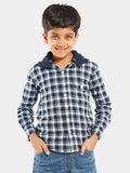 Checked Full Sleeves Regular Wear Casual Shirt with Detachable Hood
