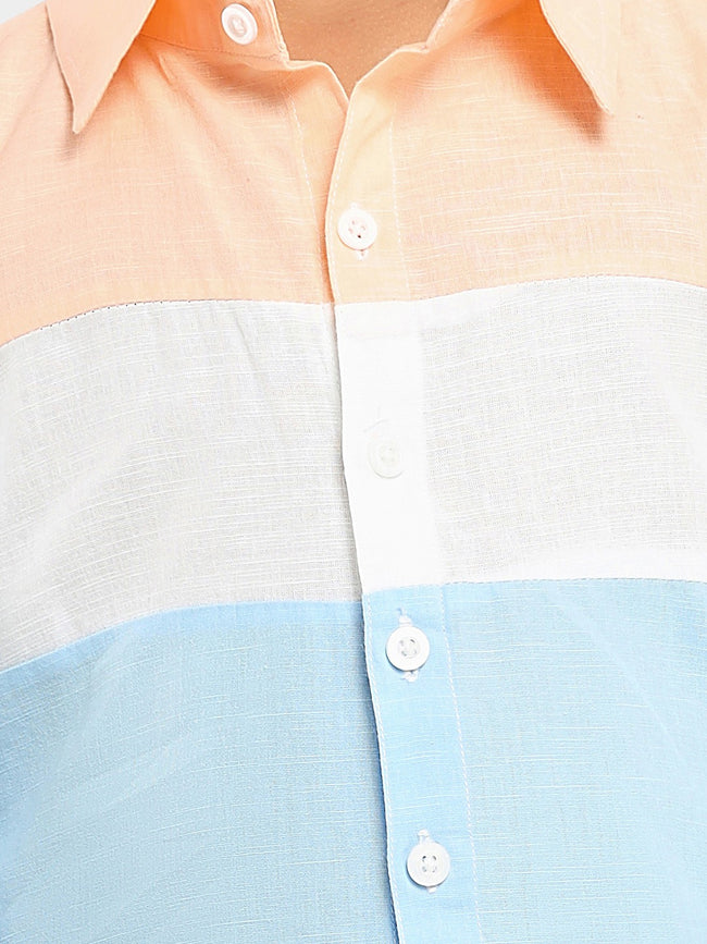 Full Sleeves Regular Wear Colorblocked Casual Shirt