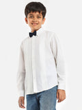 Full Sleeves Regular Wear Bow Tie Occasional Shirt