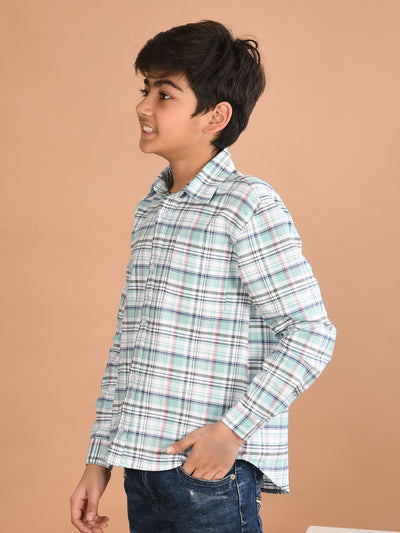 Boys Full Sleeves Checkered Shirt
