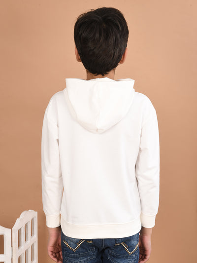 Boys Printed Full Sleeves Hooded Sweatshirt