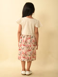 Leaf Printed Bow Style Fit n Flare Dress