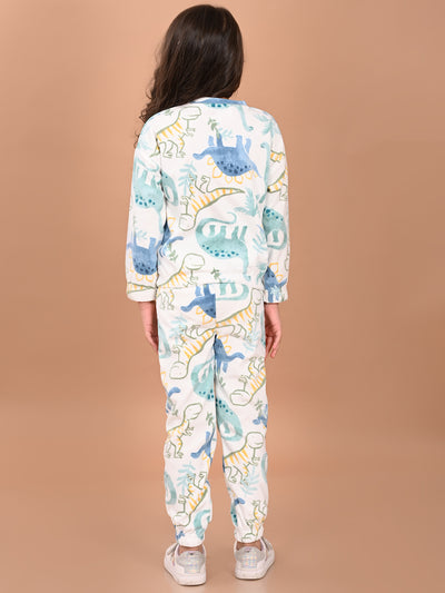 All Over Dinosaurs Printed  Sweatshirt and Jogger Co-ord Set