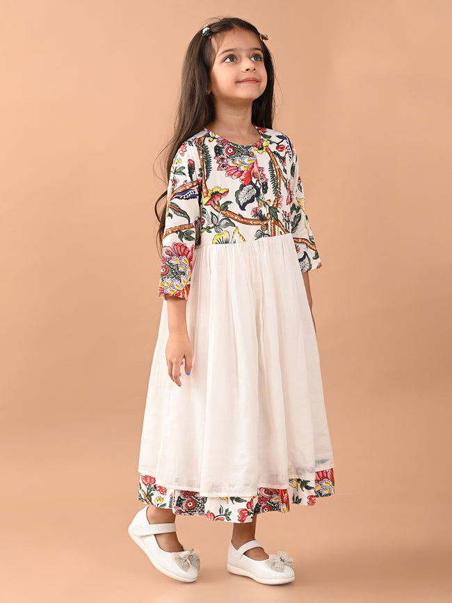 Floral Printed Button Down Fit n Flare Midi Dress
