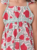 All Over Printed Sleeveless Fit n Flare Dress