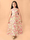 Floral Printed Sleeveless Ankle Length Dropwaist Maxi Dress