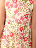 Floral Printed Sleeveless Ankle Length Dropwaist Maxi Dress