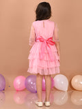 Sequin Embellished Knee Length Fit & Flare Net Dress