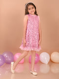 Sequin Knee Length Sleeveless Fit n Flare Party Dress