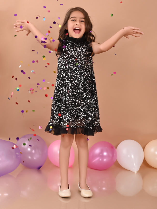 Sequin Knee Length Sleeveless Fit n Flare Party Dress Lilpicks Sequin Knee Length Sleeveless Fit n Flare Party Dress Lilpicks