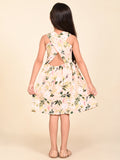Floral Printed Sleeveless Criss Cross Back Fit n Flare Dress