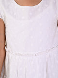 Schiffli Embroidered Knee Length Layered Dress