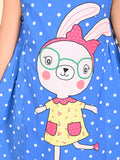Rabbit Polka Printed Sleeveless Fit n Flare Dress