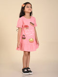 Junkfood Printed Knee Length Dropwaist Dress