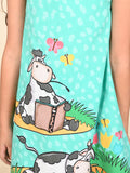 Cow Printed Sleeveless A-line Dress