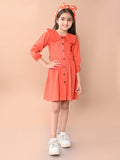 Lilpicks Fit & Flare Red Dress for Girls