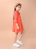 Lilpicks Fit & Flare Red Dress for Girls