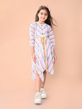 Lilpicks Fit & Flare multicolor striped Dress for Girls