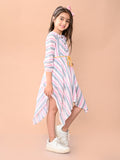 Lilpicks Fit & Flare multicolor striped Dress for Girls