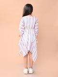 Lilpicks Fit & Flare multicolor striped Dress for Girls