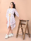 Lilpicks Fit & Flare multicolor striped Dress for Girls