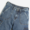 Girls Regular Fit Cargo Denim Jeans