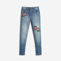 Girls Unicorn Patched Denim Jeans