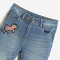 Girls Unicorn Patched Denim Jeans