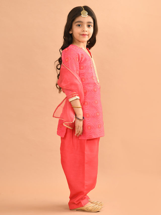 Ethnic Motif Printed Kurta Salwar Suit Set with Dupatta
