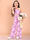 Floral Printed Back Knot Sleeveless Crop Top with Palazzo Set