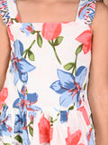 Floral Printed Strappy Peplum Top with Palazzo Set