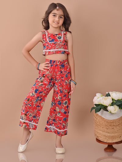 Ethnic Motif Printed Sleeveless Top Palazzo Set