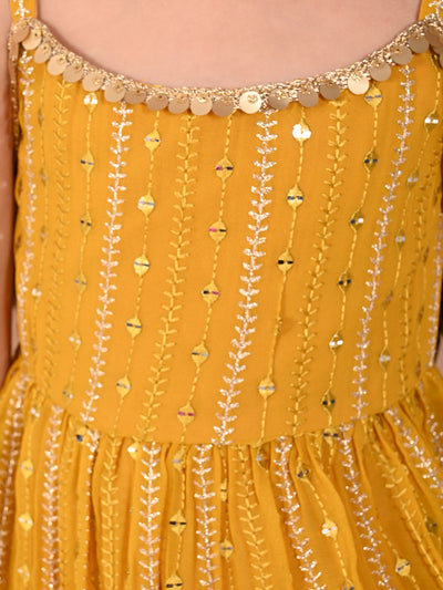 Sequined Peplum Strappy Kurta with Dhoti Pant Set