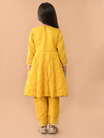 Gota Patti Embellished Angrakha Empire Kurta with Palazzo Set