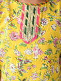Floral Printed Gota Patti Embellished Empire Kurta Sharara Set with Dupatta