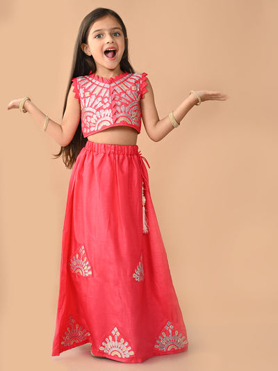 Sleeveless Sequin Embellished Flared Lehenga Choli Set