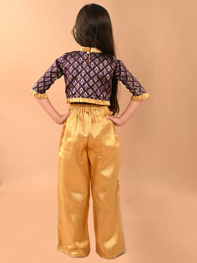 Batik Printed Top with Ankle Length Palazzo Set