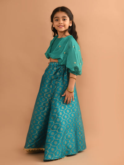 Stylish Embossed Flared Lehenga Choli Set