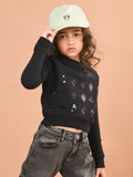 Sequin Embellished Full Sleeves Sweatshirt Top