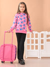 Girls Full Sleeves Floral Printed Hooded Sweatshirt