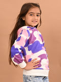 Girls Full Sleeves Multicolor Hooded Sweatshirt