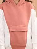 Colorblocked Full Sleeves Hooded Sweatshirt