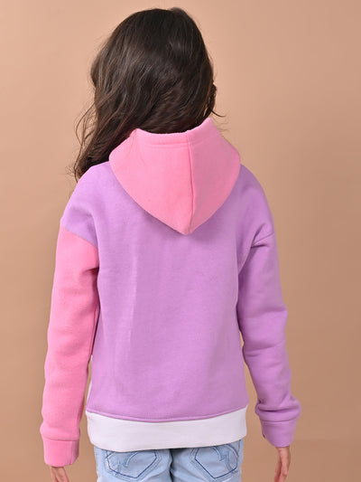 Colorblocked Full Sleeves Hooded Sweatshirt