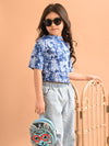 Tie Dye Printed Drop Shoulder Loose Fit Top