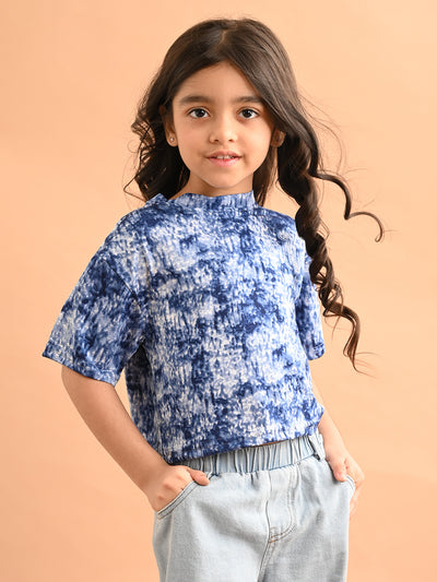 Tie Dye Printed Drop Shoulder Loose Fit Top